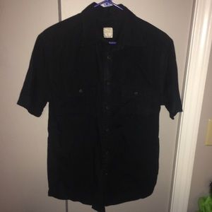 Merona short sleeve button down black Medium